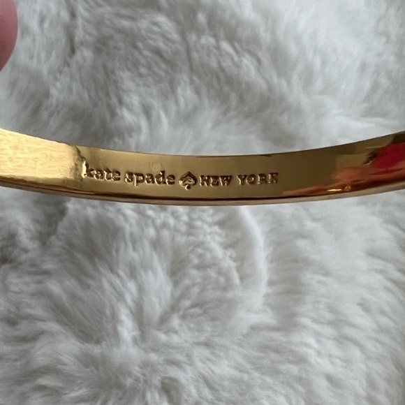 Kate Spade Take A Bow Bangle Bracelet Yellow Gold-Tone | 7.5” | Designer Jewelry - Picture 8 of 13